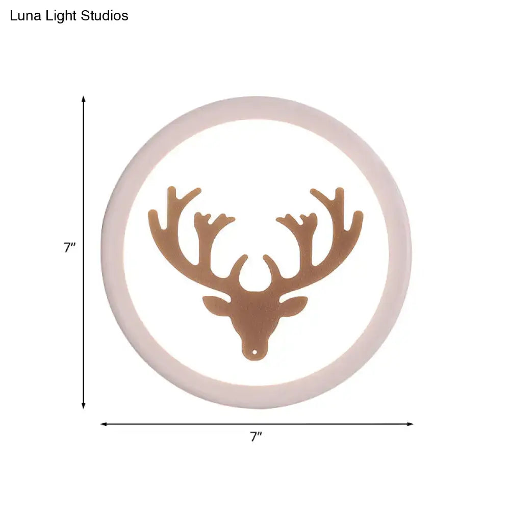 DecorBites™ Nordic Deer Horn/Head LED Wall Sconce - Acrylic Bedside Light Fixture in White