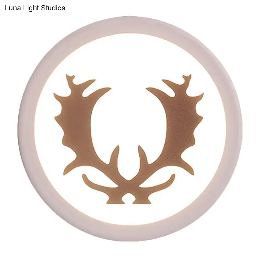 DecorBites™ Nordic Deer Horn/Head LED Wall Sconce - Acrylic Bedside Light Fixture in White