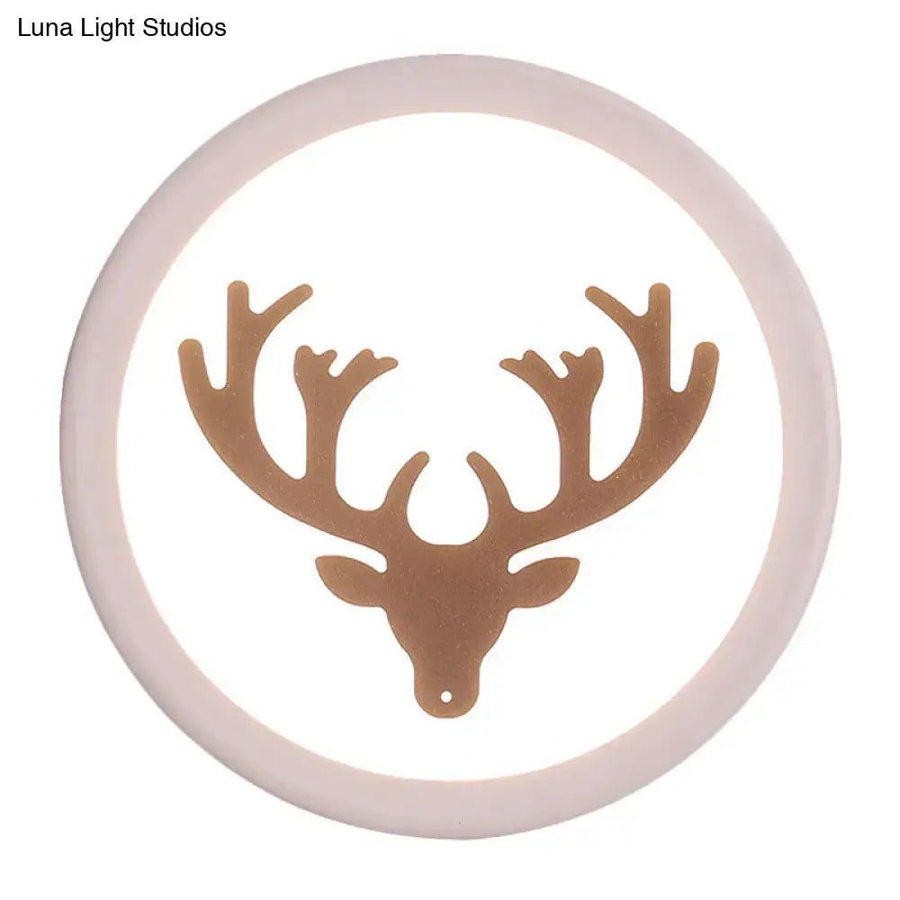 DecorBites™ Nordic Deer Horn/Head LED Wall Sconce - Acrylic Bedside Light Fixture in White