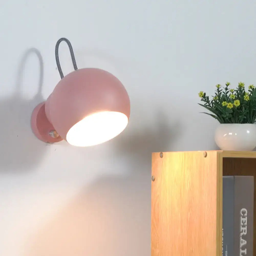 DecorBites™ Modern Pink Spherical Wall Light Fixture for Living Room Decor
