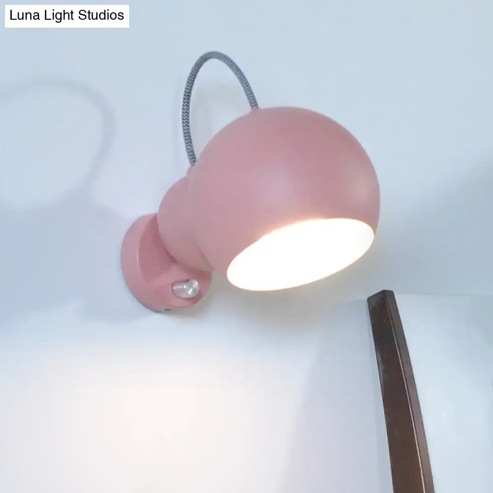 DecorBites™ Modern Pink Spherical Wall Light Fixture for Living Room Decor