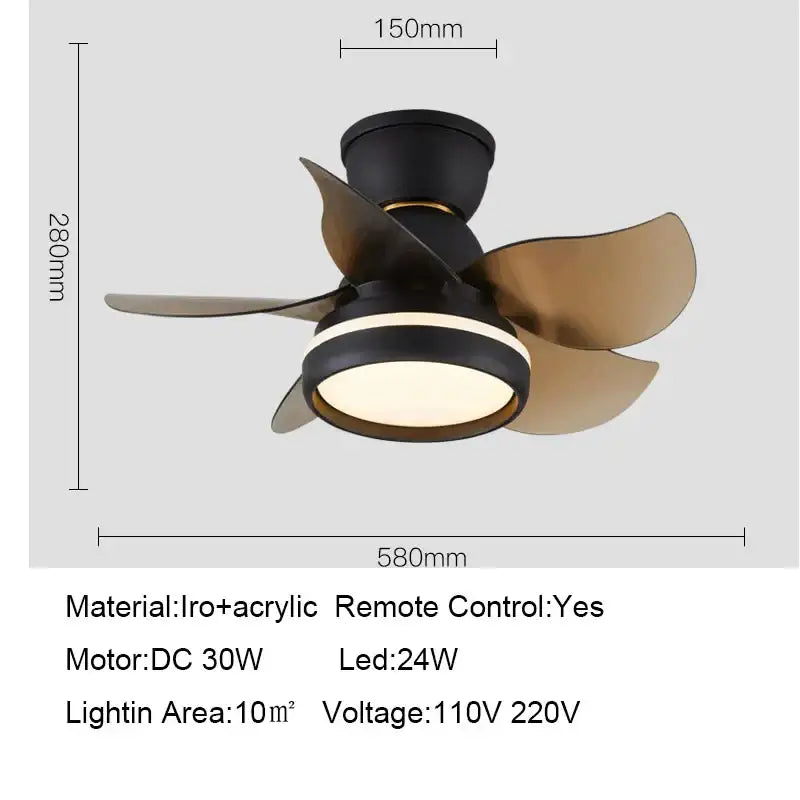 Modern pink & white kids ceiling fan with remote control bedroom