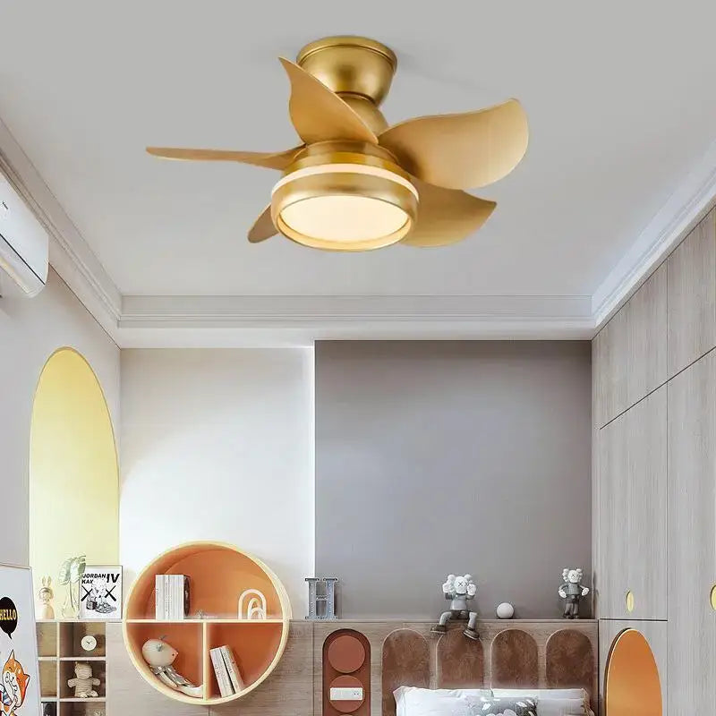 Modern pink & white kids ceiling fan with remote control bedroom