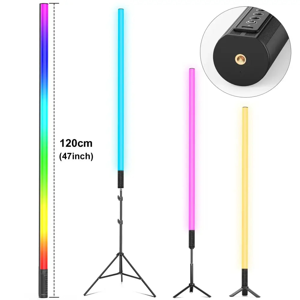 DecorBites™ 120cm RGB Light Stick: APP Controlled LED Atmosphere Lamp for Festivals & Clubs.