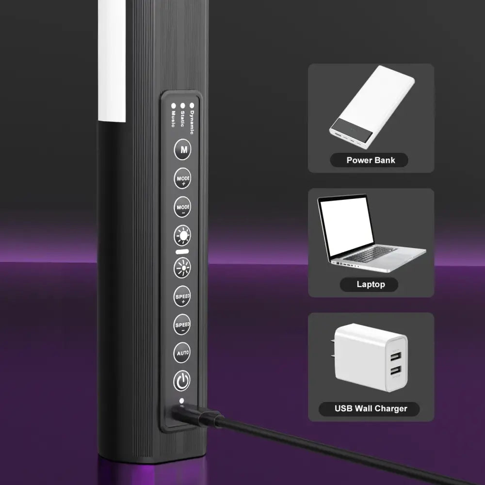 DecorBites™ 120cm RGB Light Stick: APP Controlled LED Atmosphere Lamp for Festivals & Clubs.