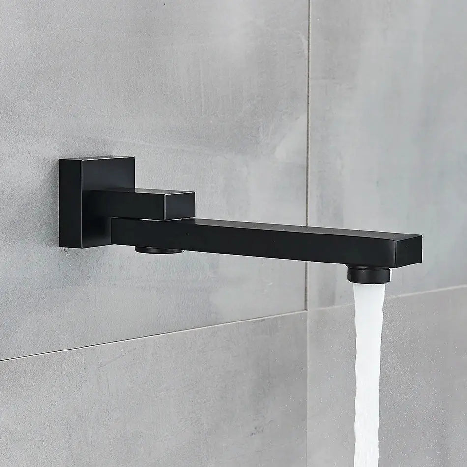 DecorBites™ Brass Chrome/Black Bronze Swivel Shower Faucet Spout Wall Mount Bathroom Accessory