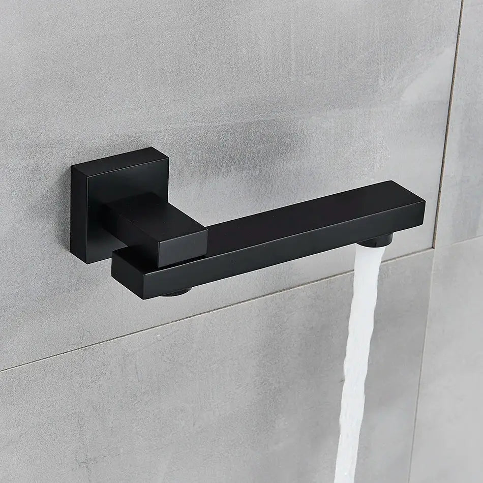 DecorBites™ Brass Chrome/Black Bronze Swivel Shower Faucet Spout Wall Mount Bathroom Accessory