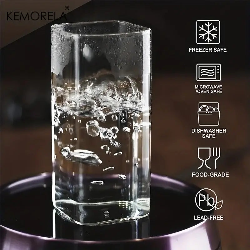 DecorBites™ 4-Piece Thin Highball Glasses Set - Clear Tall Glass Cups for Various Beverages