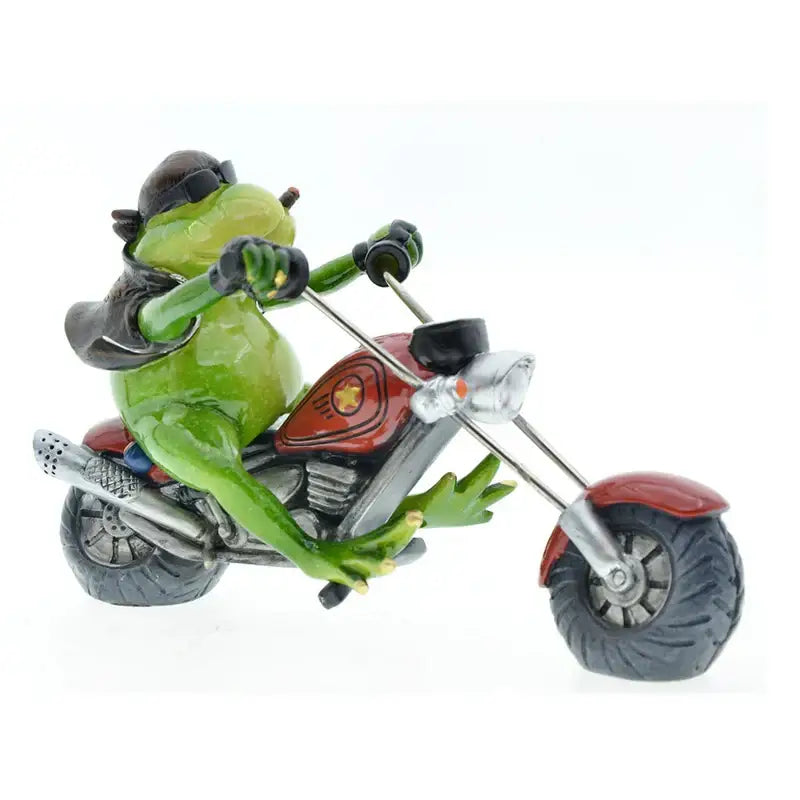 Modern red and green decorbites cool frog resin motorcycle desk ornament