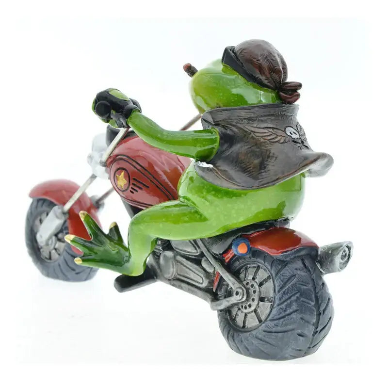 Modern red and green decorbites cool frog resin motorcycle desk ornament