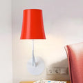 Modern red and white barrel wall mount sconce living room light