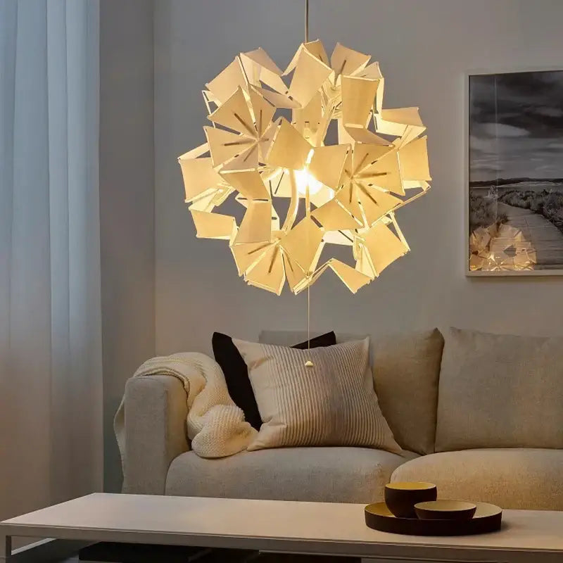 Modern red bauhinia flower chandelier for living room lighting