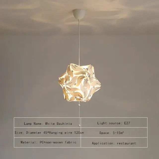 Modern red bauhinia flower chandelier for living room lighting