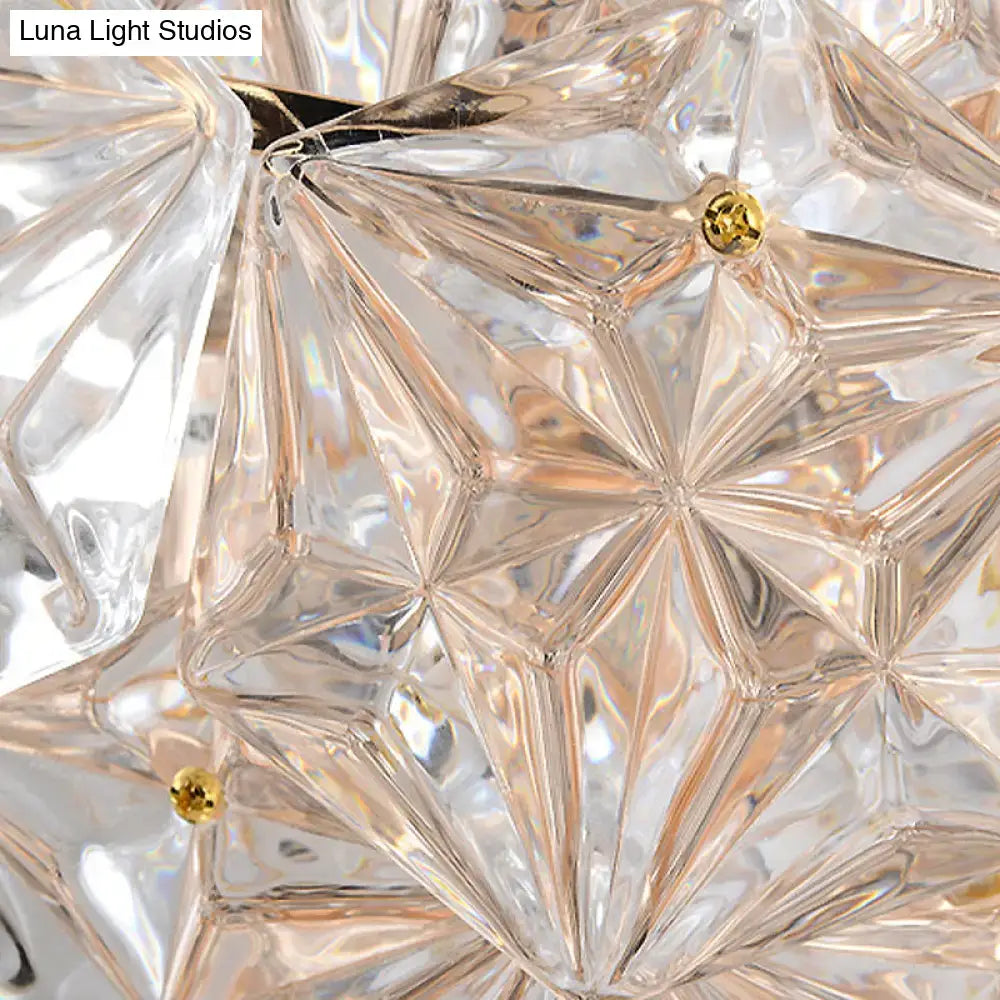 Modern rhombus clear crystal wall sconce bedroom direct wired electric