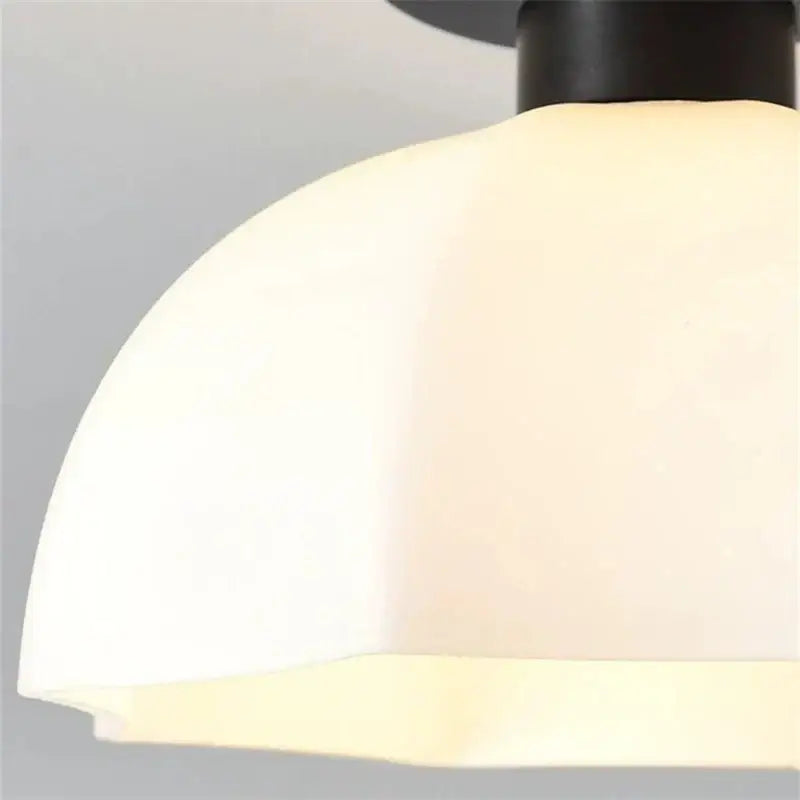 Modern ribbed ceramic glass chandelier white and brass living room light