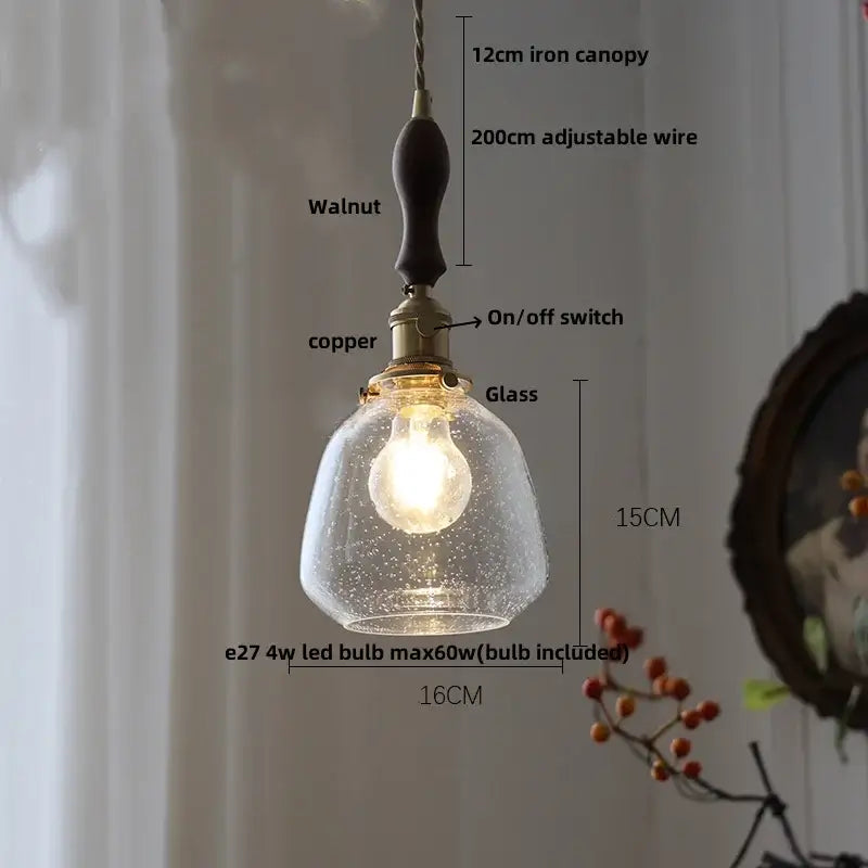 Modern ribbed clear glass pendant light kitchen brass fixture