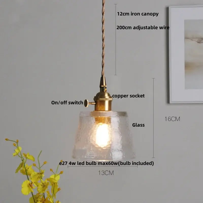 DecorBites™ Clear Glass Wire Pendant Light Fixture Nordic Modern Hanging Lamp
