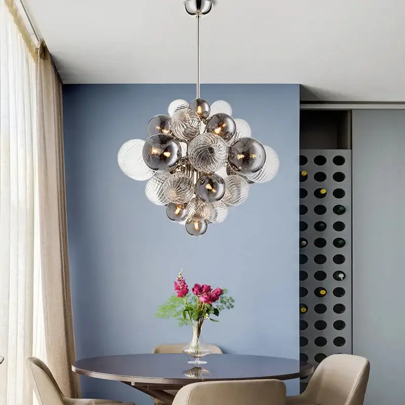 DecorBites™ Glass Globe LED Chandelier Pendant Light for Nordic Luxury Living Room