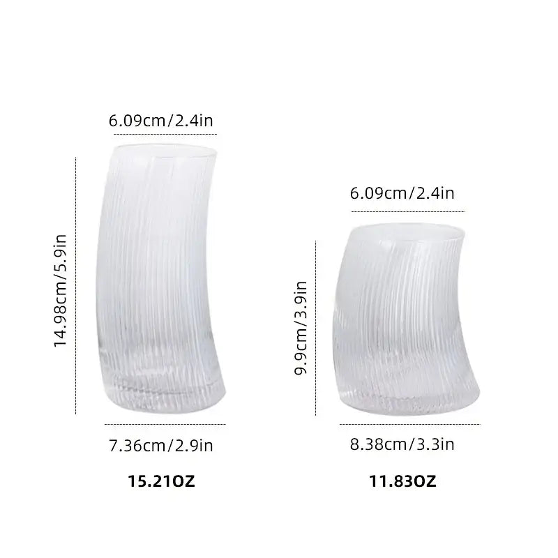 Modern ribbed sail-shaped glass cups dining room tumblers