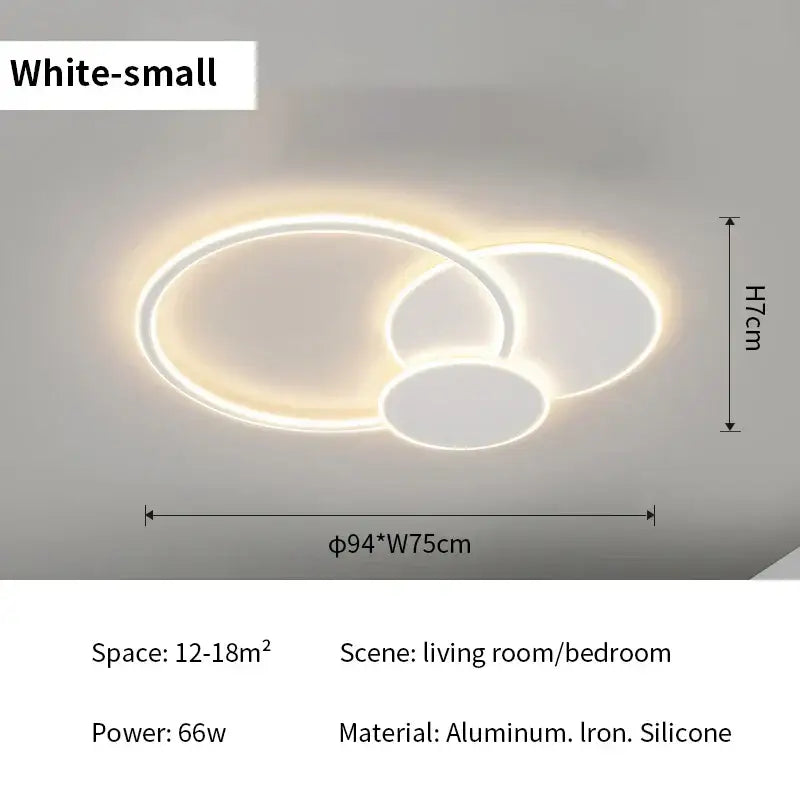 Modern ring led white ceiling light with remote control for living room