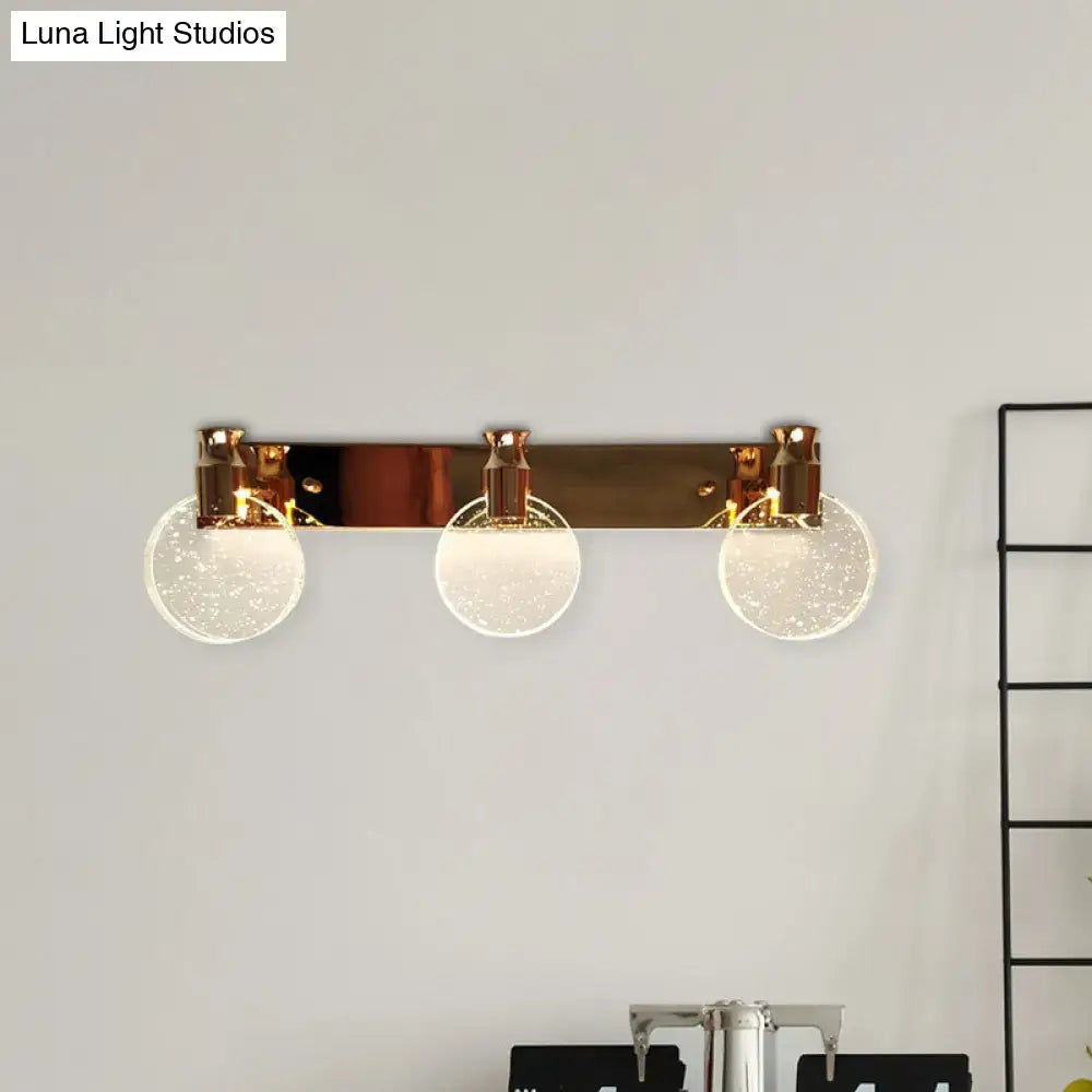 DecorBites™ Gold LED Beveled Crystal Circle Wall Vanity Light for Minimalist Bathroom Makeup Lighting