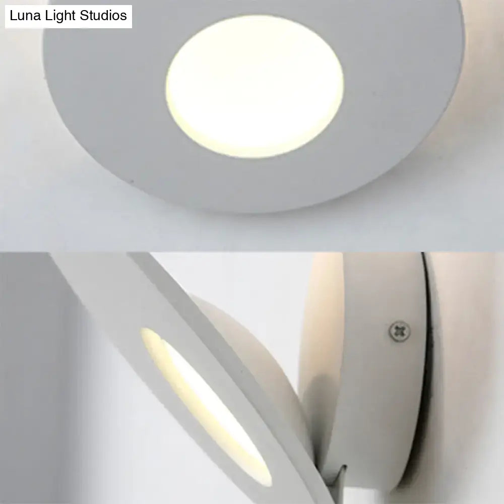Modern round acrylic integrated led wall lamp bedroom black & white