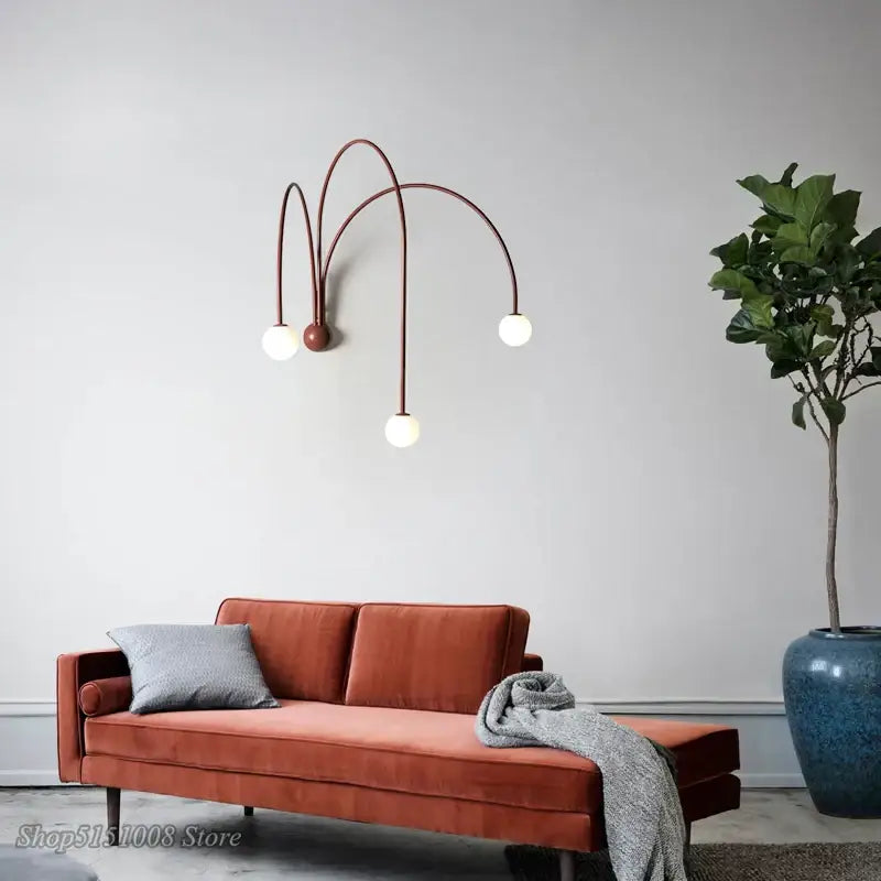 Modern rust decorbites branch glass wall lamps bedroom sconce