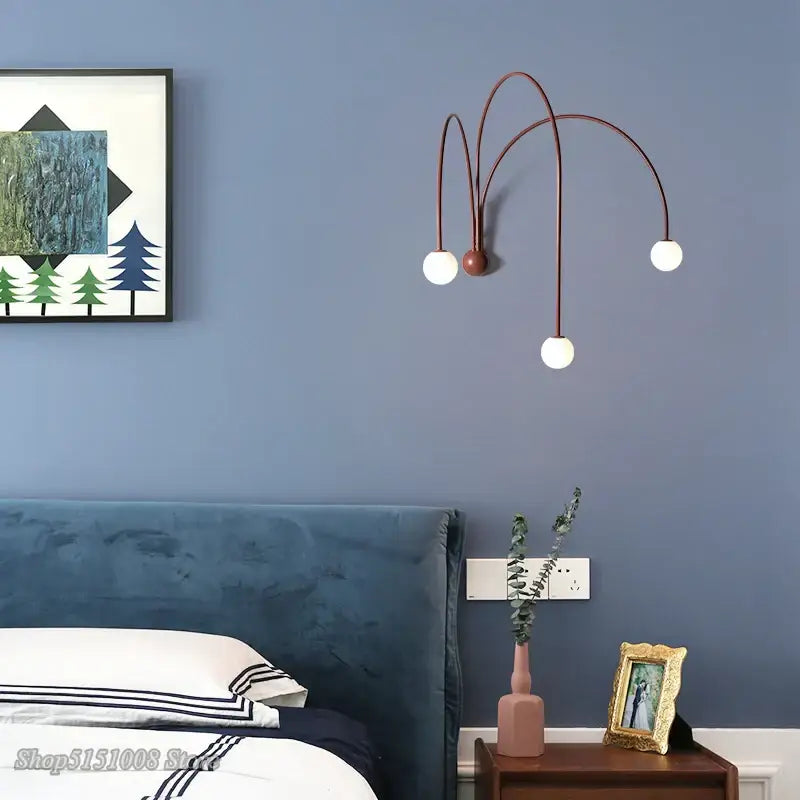 Modern rust decorbites branch glass wall lamps bedroom sconce