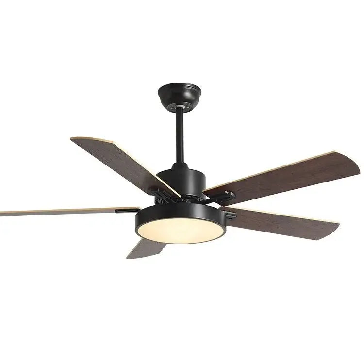 Modern sage green and natural wooden led ceiling fan living room