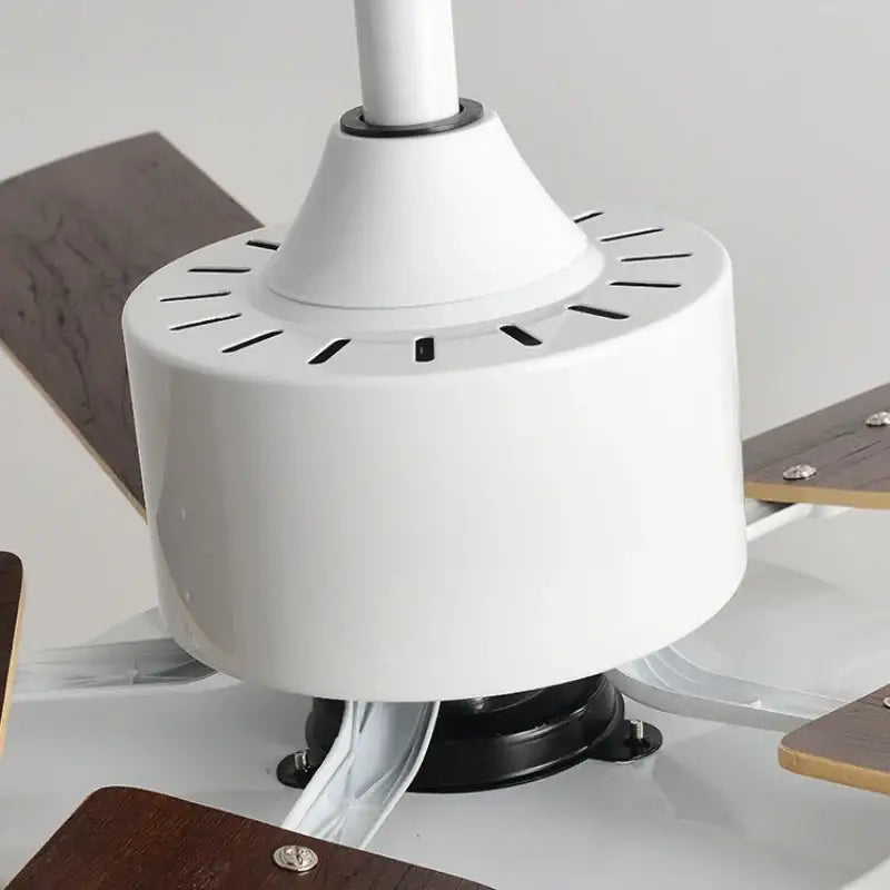 Modern sage green and natural wooden led ceiling fan living room