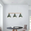 Modern sage green and wood island pendant – kitchen ceiling light