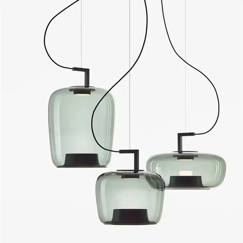 Modern sage green brokis glass pendant lamp dining room light