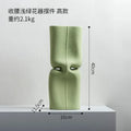 Modern sage green hollow ceramic vase set living room face decor