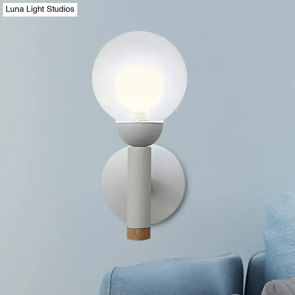 Modern sage green macaron style torch wall light bedroom sconce