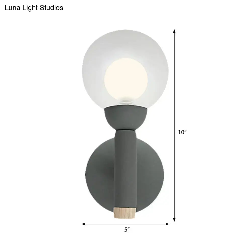 Modern sage green macaron style torch wall light bedroom sconce
