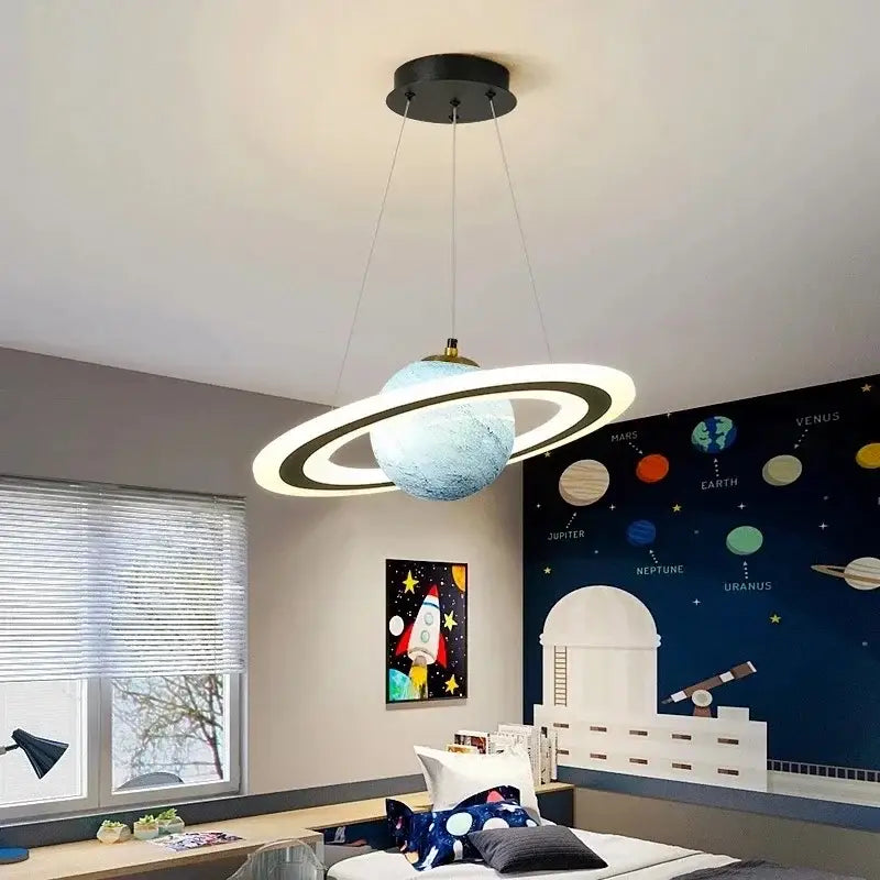 Modern saturn space star astronaut pendant lamp boys bedroom