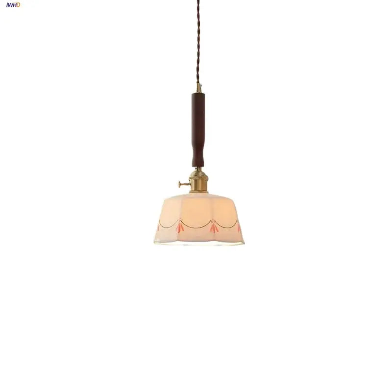 Modern scalloped floral ceramic led pendant light kitchen decor