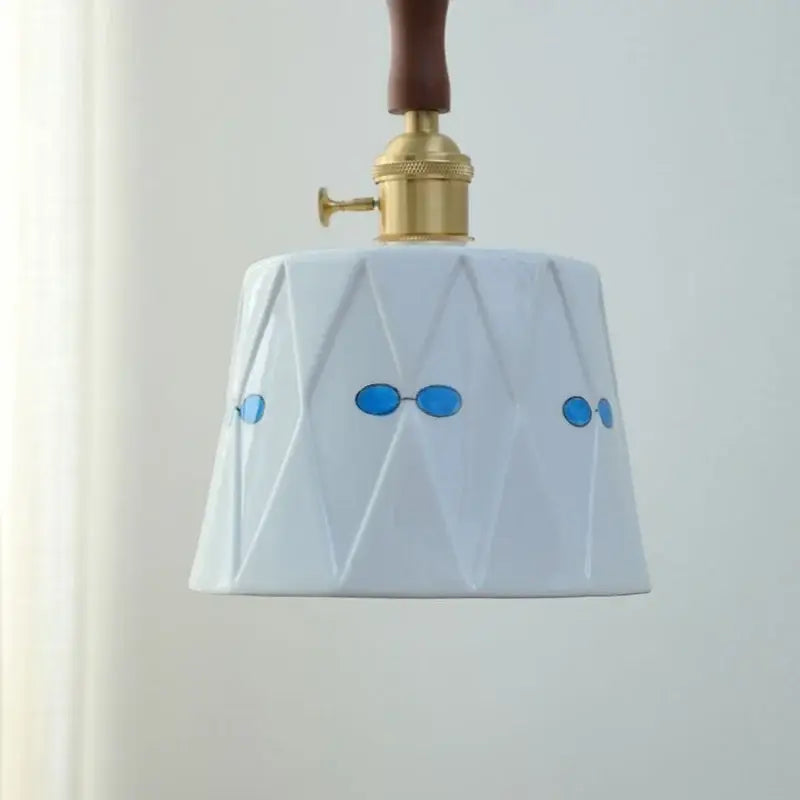 Modern scalloped floral ceramic led pendant light kitchen decor