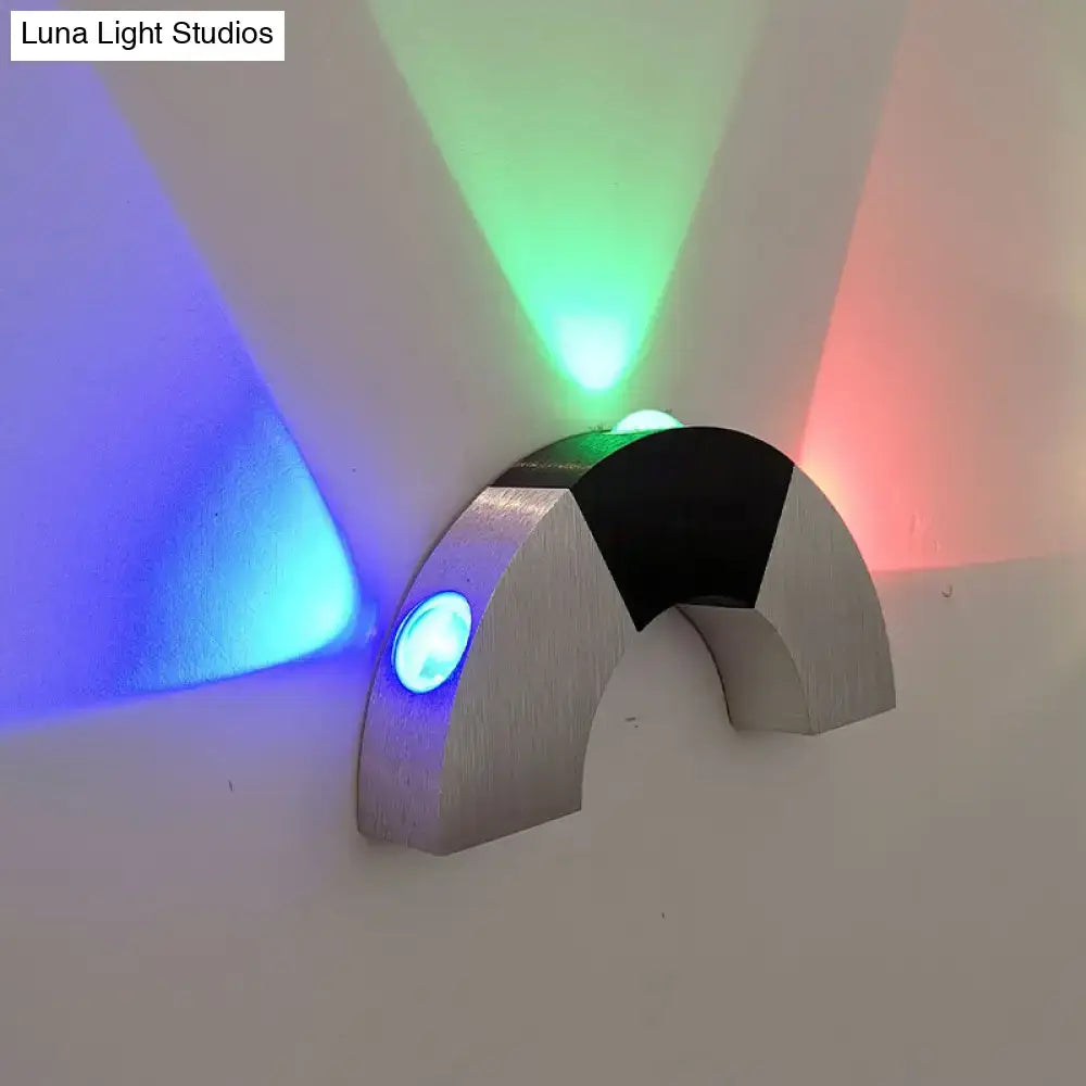Modern silver & black rgb color led wall light living room sconce
