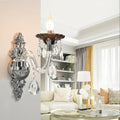 Modern silver candle wall mounted sconce bedroom crystal light