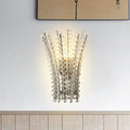 DecorBites™ Modern Silver Bead Wall Mounted Light with Crystal Sconce - 3 Heads Bedside Lamp