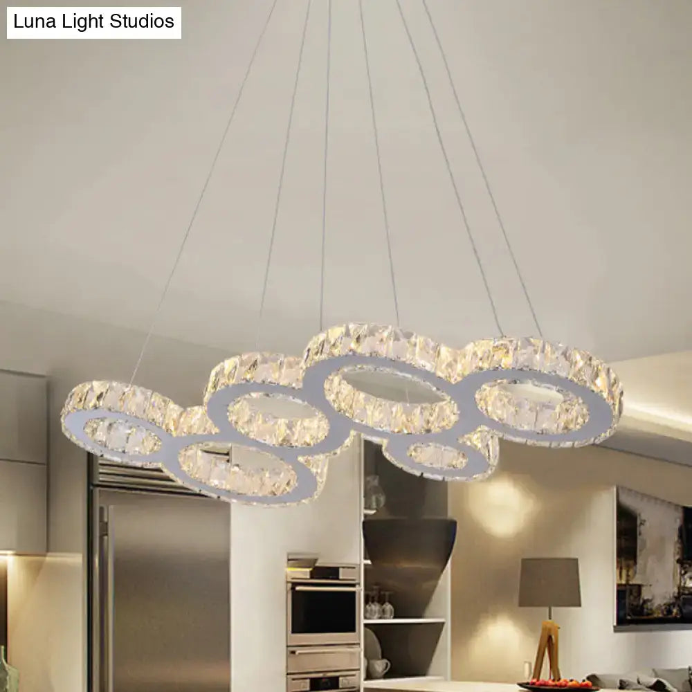 DecorBites™ Modern Bubble LED Pendant Lighting – Stainless Steel Crystal Hanging Light over Island