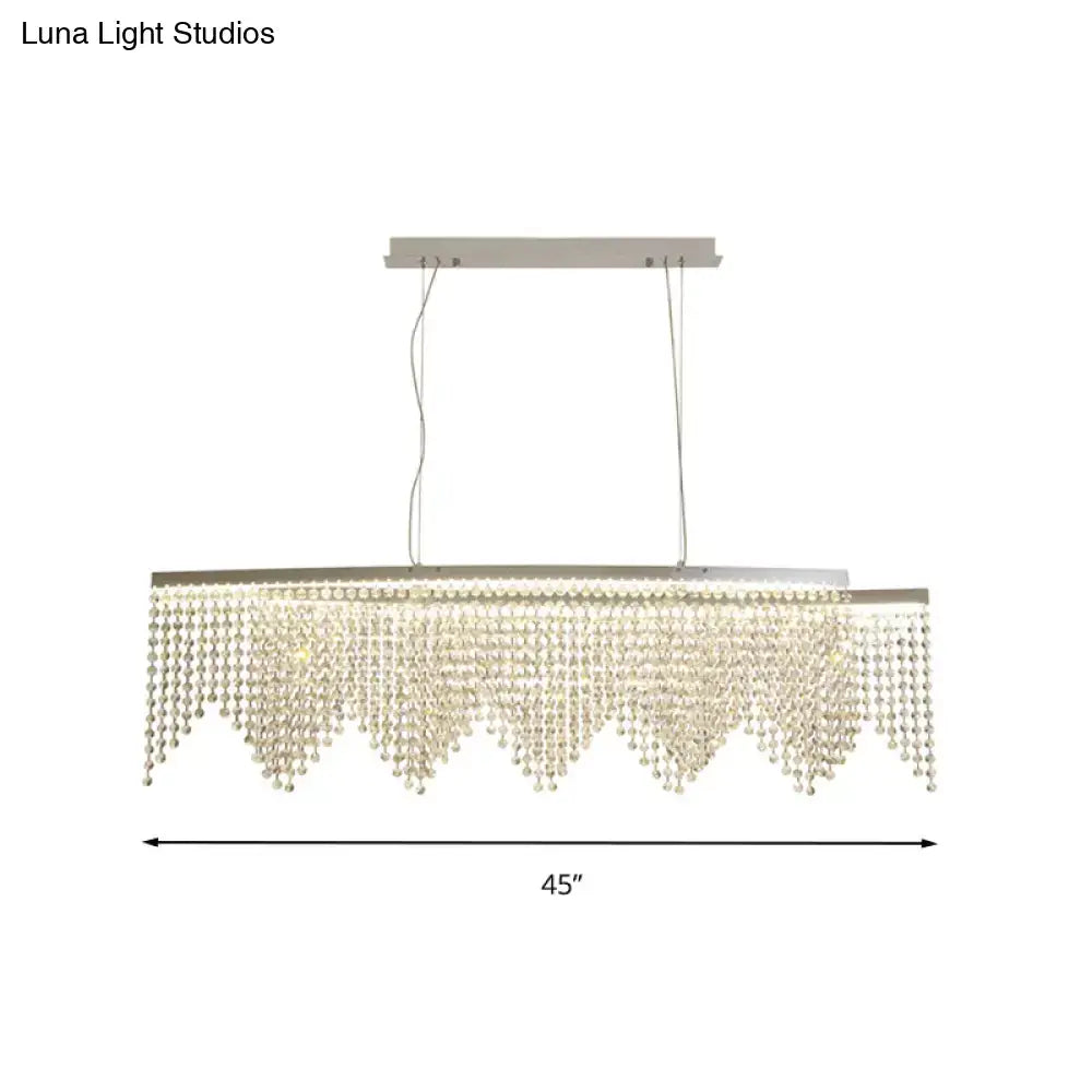 Modern silver crystal island pendant dining room chandelier