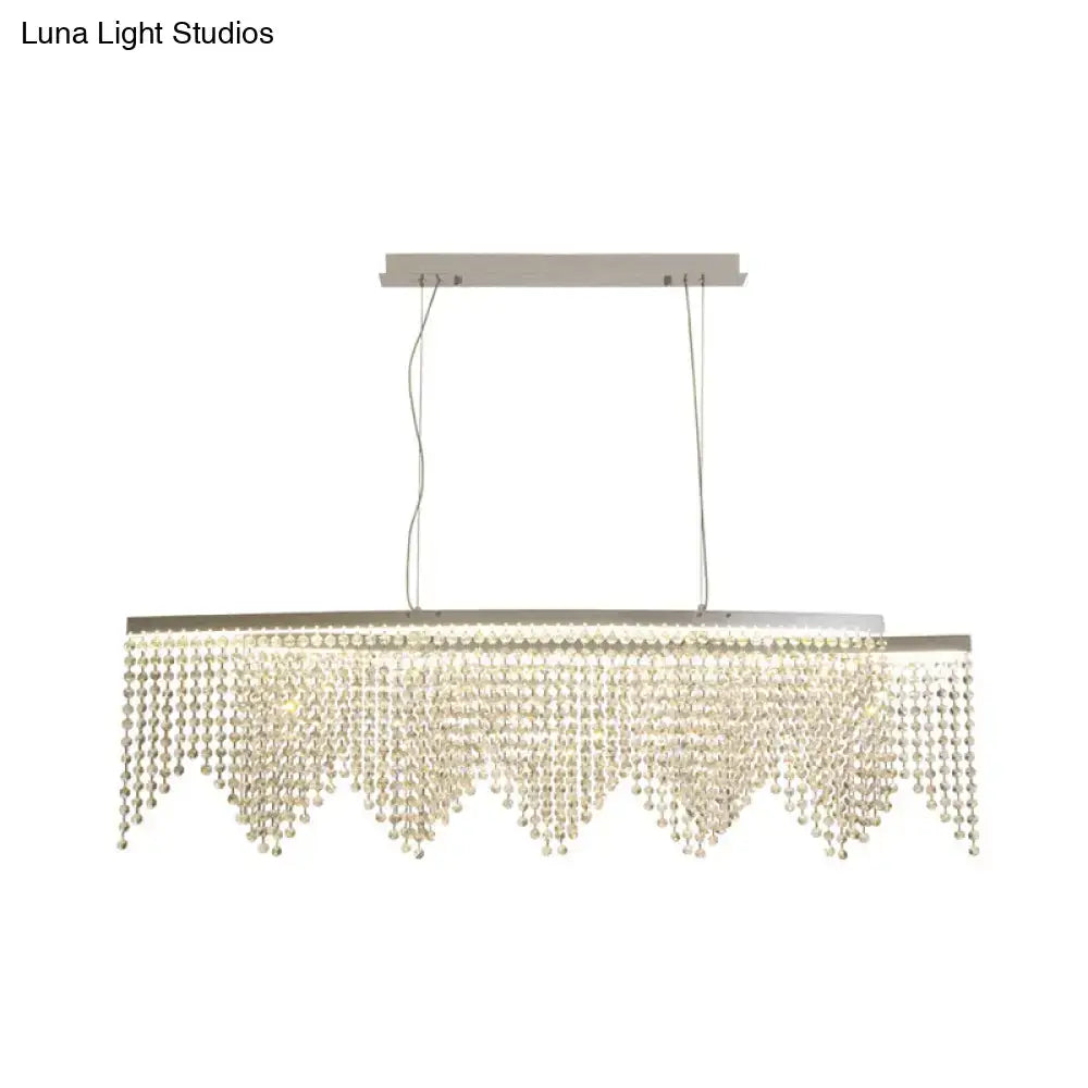 Modern silver crystal island pendant dining room chandelier