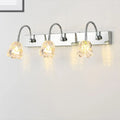 Modern silver crystal petal gooseneck arm vanity light bathroom wall