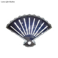 Modern silver fan wall lamp bedroom scalloped led light