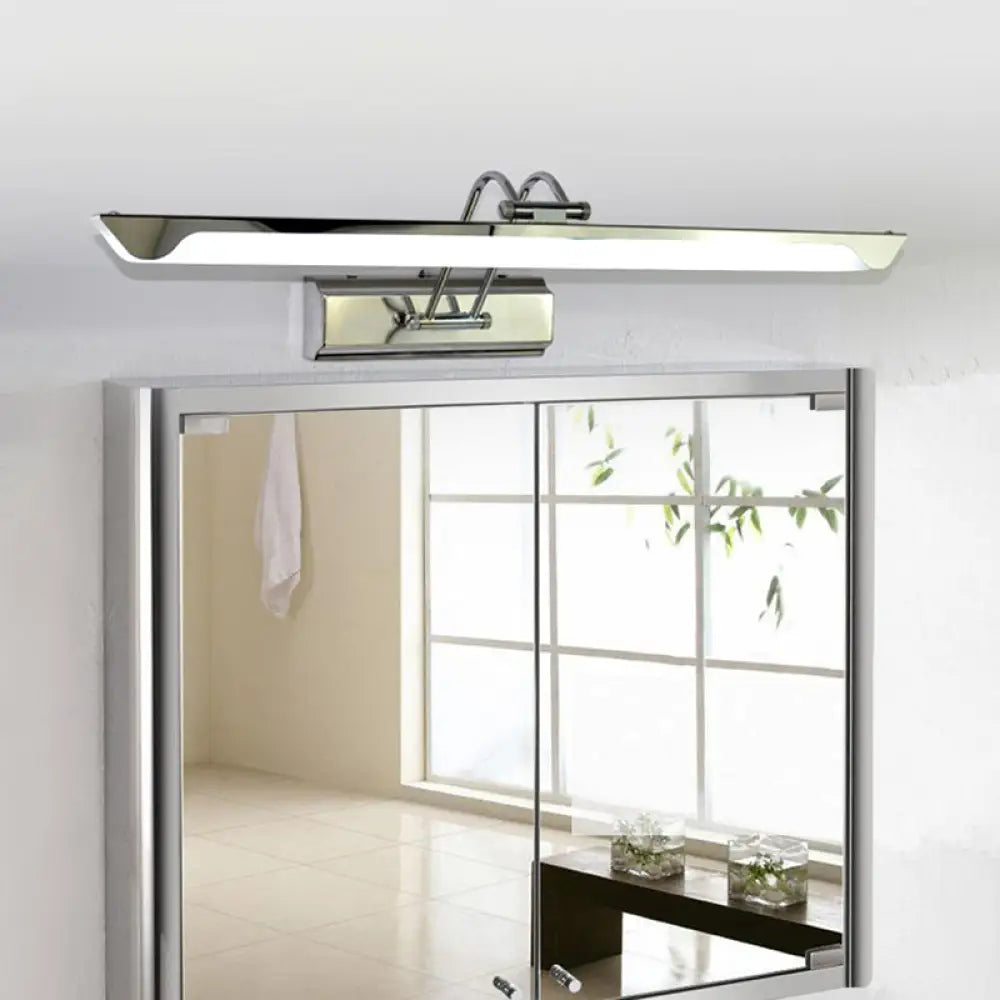 DecorBites™ Modern Silver Finish Linear Wall Mount LED Stainless Steel Vanity Lamp for Bedroom - 16"/23.5" Width