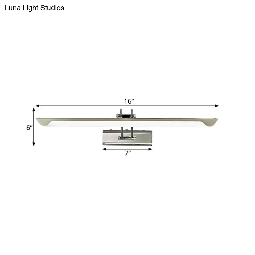DecorBites™ Modern Silver Finish Linear Wall Mount LED Stainless Steel Vanity Lamp for Bedroom - 16"/23.5" Width