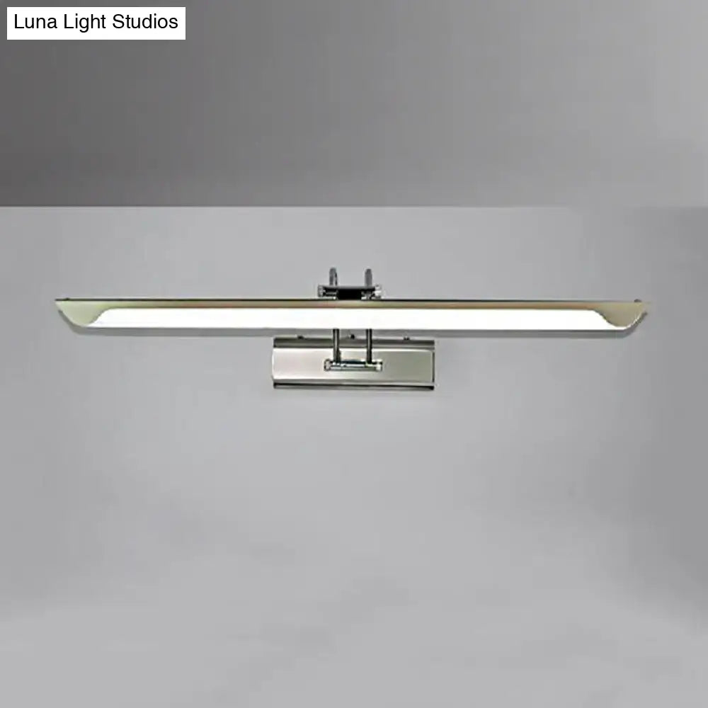 DecorBites™ Modern Silver Finish Linear Wall Mount LED Stainless Steel Vanity Lamp for Bedroom - 16"/23.5" Width