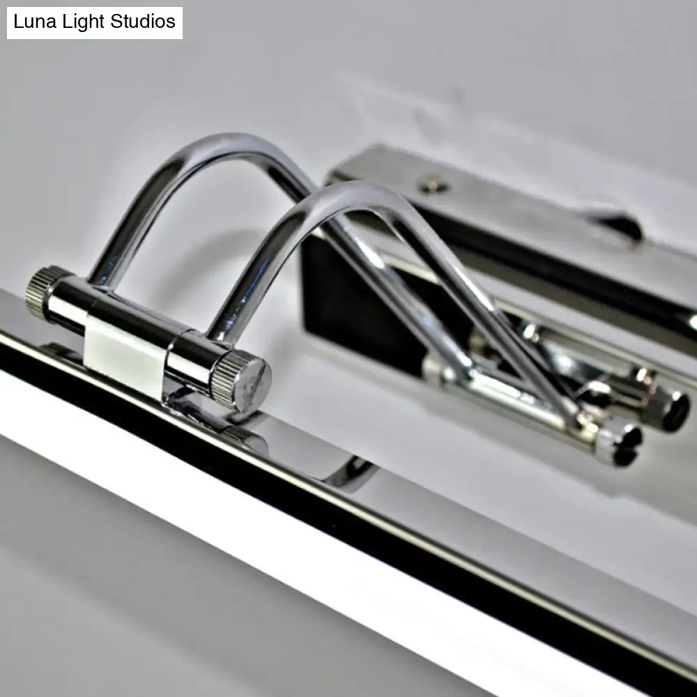 DecorBites™ Modern Silver Finish Linear Wall Mount LED Stainless Steel Vanity Lamp for Bedroom - 16"/23.5" Width